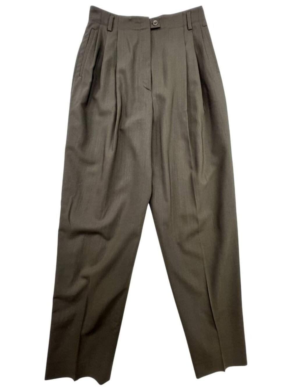 Zanella Women's Regular Fit Wide-Leg Pants Pleated Front Size 8 Brown Solid